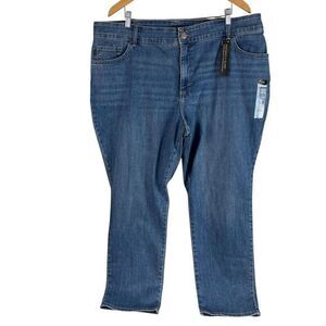NEW Lee Womens Instantly Slims Relaxed Fit Straight Leg High Rise Jeans Plus 22W
